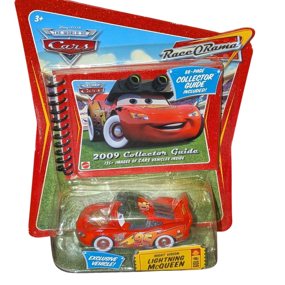 Disney Cars‎ Race-O-Rama Night Vision Lightning McQueen 2009 Collector Guide Set